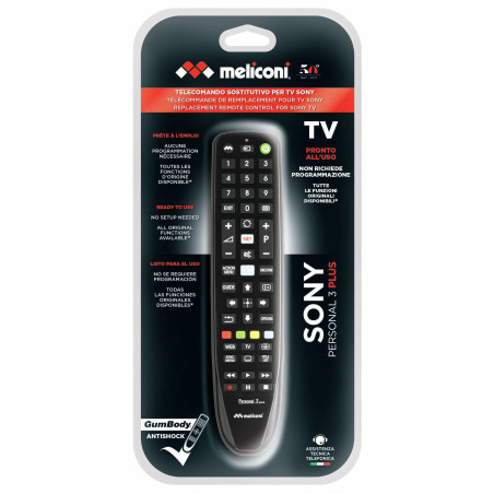 Meliconi Gumbody Personal 3 plus telecomando IR Wireless TV Pulsanti