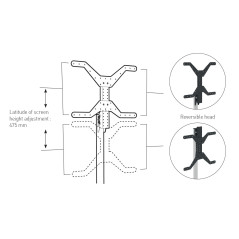 ITB ER038352 Supporti a parete per TV 190,5 cm (75") Pavimento Nero