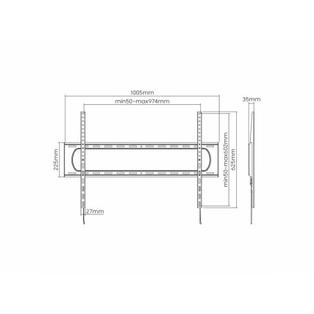 VALUE 17.99.1226 Supporto TV a parete 3,05 m (120") Nero