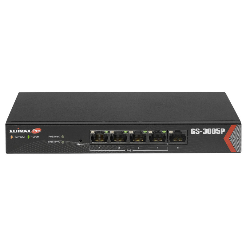 Edimax GS-3005P switch di rete Gestito Gigabit Ethernet (10/100/1000) Supporto Power over Ethernet (PoE) Nero Edimax GS-3005P switch di rete Gestito Gigabit Ethernet (10/100/1000) Supporto Power over Ethernet (PoE) Nero