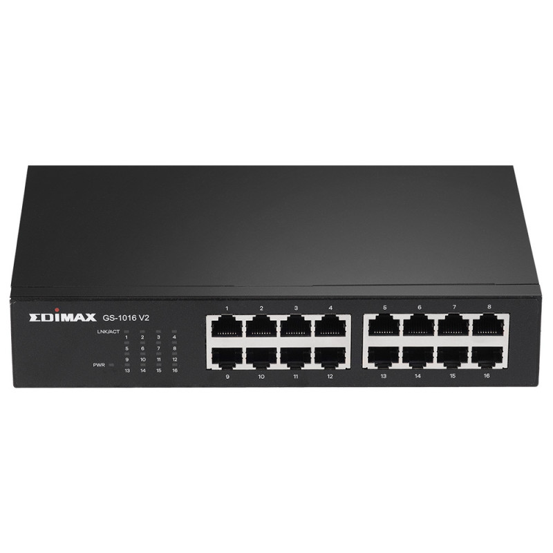 Edimax GS-1016 V2 switch di rete Gestito Gigabit Ethernet (10/100/1000) Nero Edimax GS-1016 V2 switch di rete Gestito Gigabit Ethernet (10/100/1000) Nero