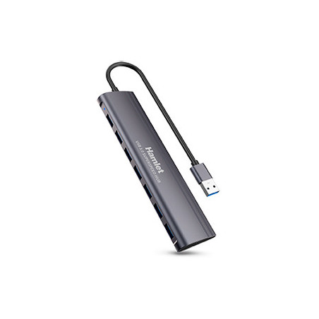 Hamlet XHUB-07A3 hub di interfaccia USB 3.2 Gen 1 (3.1 Gen 1) Type-A 5000 Mbit/s Nero