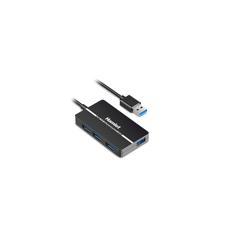 Hamlet XHUB-04U3P hub di interfaccia USB 3.2 Gen 1 (3.1 Gen 1) Type-A 5000 Mbit/s Nero