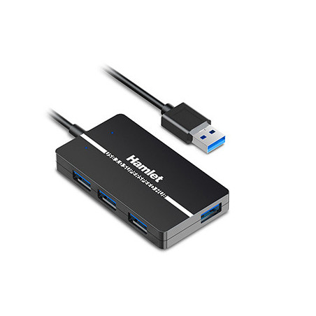 Hamlet XHUB-04U3P hub di interfaccia USB 3.2 Gen 1 (3.1 Gen 1) Type-A 5000 Mbit/s Nero