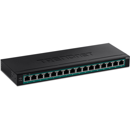 Trendnet TPE-TG160H switch di rete Non gestito Gigabit Ethernet (10/100/1000) Supporto Power over Ethernet (PoE) 1U Nero