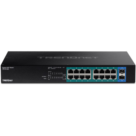 Trendnet TPE-TG182 switch di rete Gigabit Ethernet (10/100/1000) Supporto Power over Ethernet (PoE) 1U Nero