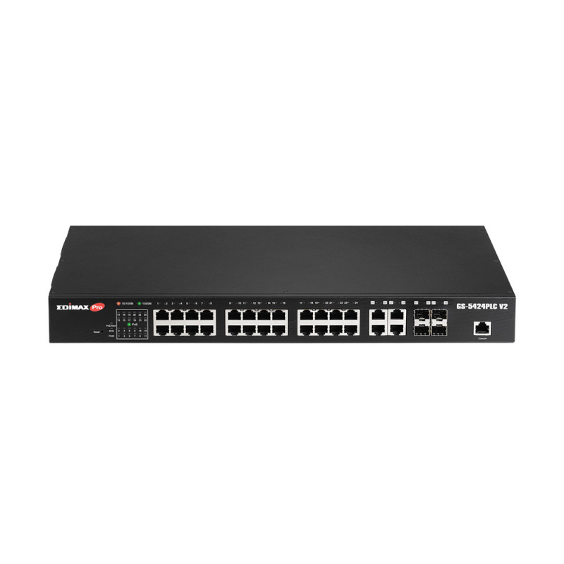 Edimax GS-5424PLC V2 switch di rete Gestito Gigabit Ethernet (10/100/1000) Supporto Power over Ethernet (PoE) 1U Nero Edimax GS-5424PLC V2 switch di rete Gestito Gigabit Ethernet (10/100/1000) Supporto Power over Ethernet (PoE) 1U Nero