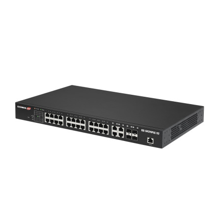 Edimax GS-5424PLC V2 switch di rete Gestito Gigabit Ethernet (10/100/1000) Supporto Power over Ethernet (PoE) 1U Nero