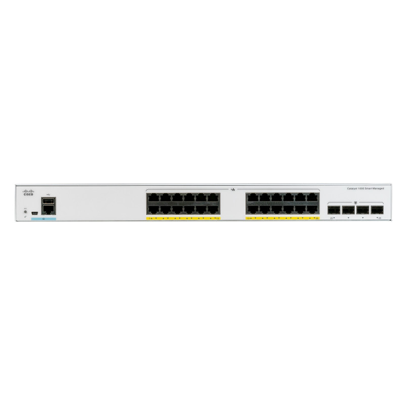 Cisco Catalyst C1000-24P-4X-L switch di rete Gestito L2 Gigabit Ethernet (10/100/1000) Supporto Power over Ethernet (PoE) Grigio Cisco Catalyst C1000-24P-4X-L switch di rete Gestito L2 Gigabit Ethernet (10/100/1000) Supporto Power over Ethernet (PoE) Grigio
