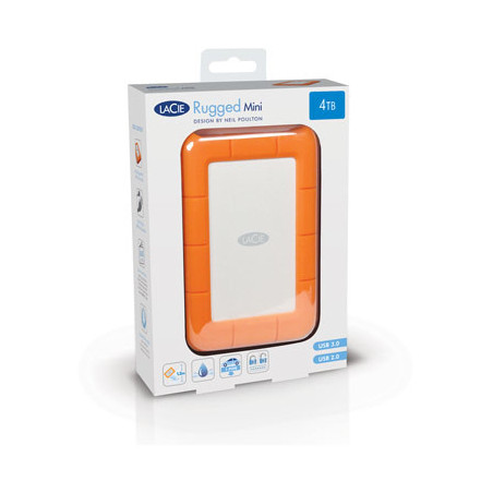 LaCie Rugged Mini disco rigido esterno 2 TB 5400 Giri min Micro-USB B 3.2 Gen 1 (3.1 Gen 1) Arancione, Argento