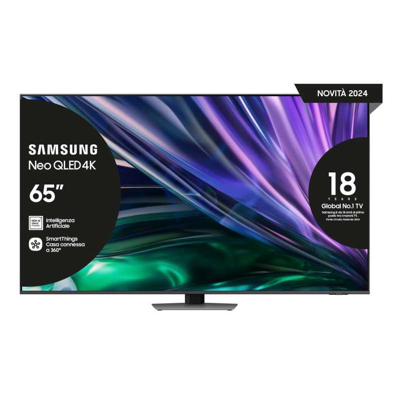 Samsung Smart TV 65” QE65QN85DBTXZT Neo QLED 4K Mini LED Carbon Silver 2024, Processore NQ4 AI GEN2, Tecnologia Quantum Matrix,