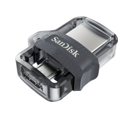 SanDisk Ultra Dual m3.0 unità flash USB 32 GB USB Type-A   Micro-USB 3.2 Gen 1 (3.1 Gen 1) Nero, Argento, Trasparente