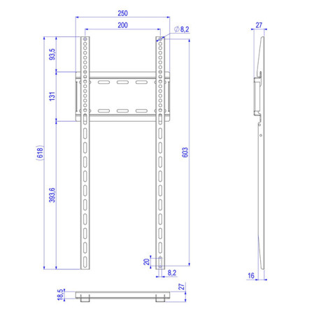ITB OM06156 Supporto TV a parete 2,18 m (86") Nero
