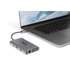 Hamlet HDKC-PD400V replicatore di porte e docking station per laptop Cablato USB 3.2 Gen 1 (3.1 Gen 1) Type-C Grigio