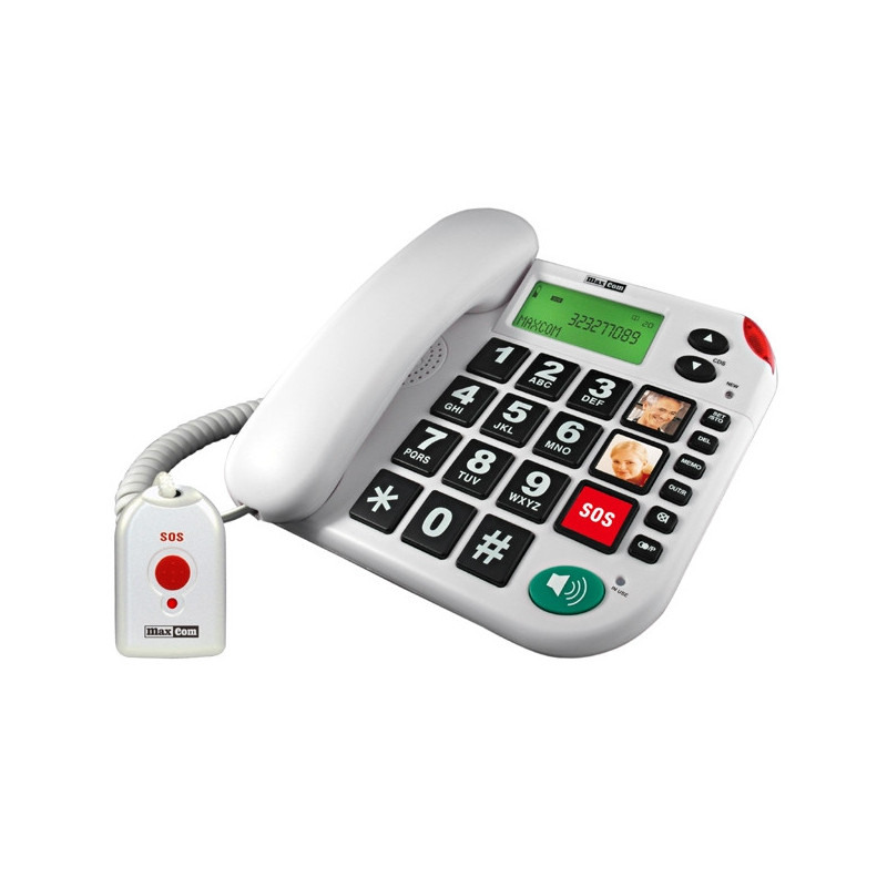 MaxCom KXT481 SOS telefono Telefono analogico Identificatore di chiamata Bianco MaxCom KXT481 SOS telefono Telefono analogico Identificatore di chiamata Bianco