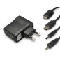 Hamlet Universal Kit alimentatore da parete per tablet e smartphone 4 in 1 con 4 connettori Hamlet Universal Kit alimentatore da parete per tablet e smartphone 4 in 1 con 4 connettori