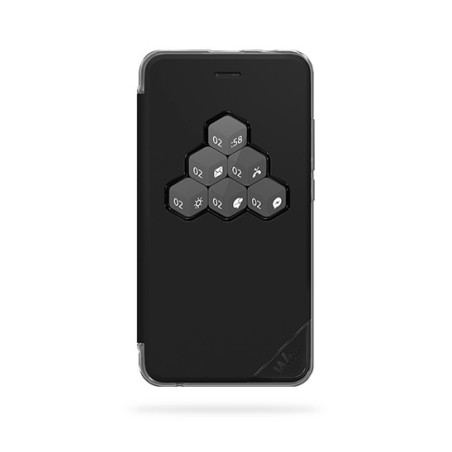 Wiko WKPRFIBK3953 custodia per cellulare 12,7 cm (5") Custodia a libro Nero, Grigio, Trasparente