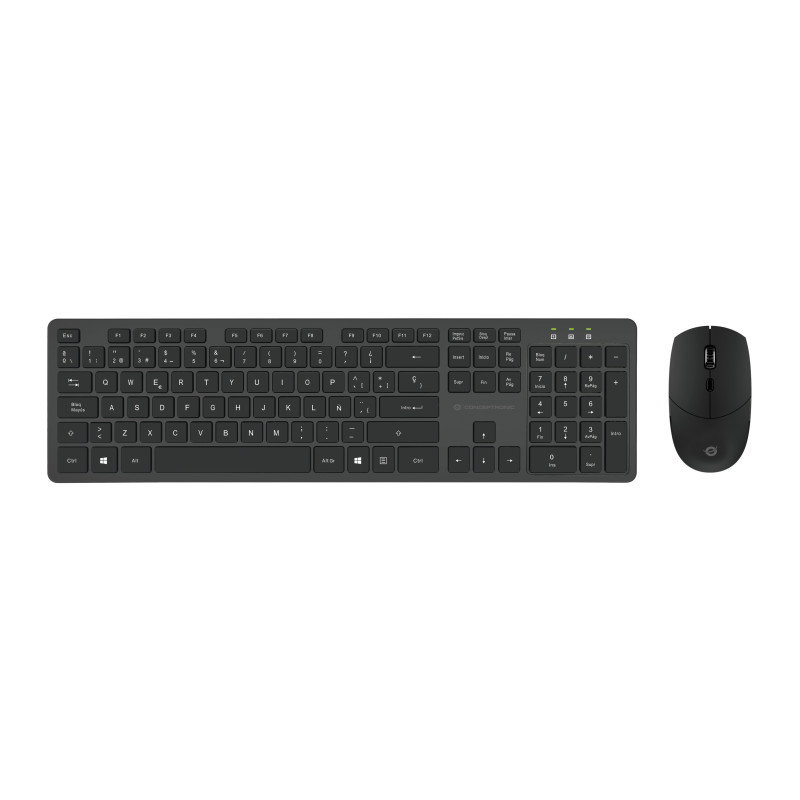 Conceptronic ORAZIO01ES tastiera Mouse incluso Ufficio RF Wireless QWERTY Spagnolo Nero