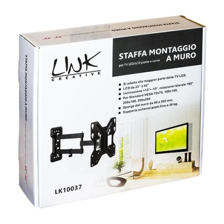 Link Accessori LK10037 Supporto TV a parete 106,7 cm (42") Nero