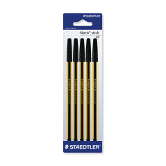 Staedtler Blister con 5 penne a sfera noris nere