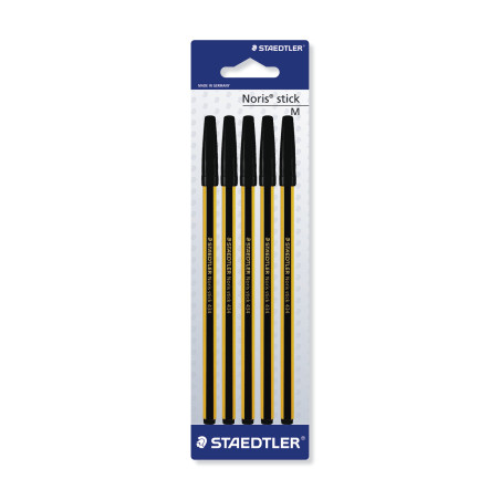 Staedtler Blister con 5 penne a sfera noris nere