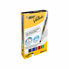 BIC Velleda 1791 evidenziatore 4 pz Punta smussata Nero, Blu, Verde, Rosso