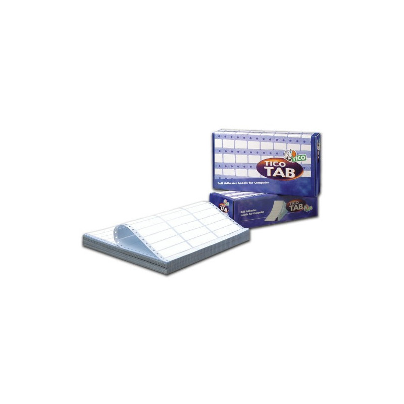 Tico TAB1-1274 etichetta autoadesiva Rettangolo Permanente Bianco