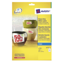 Avery J4773-10 etichetta autoadesiva Bianco 24 pz
