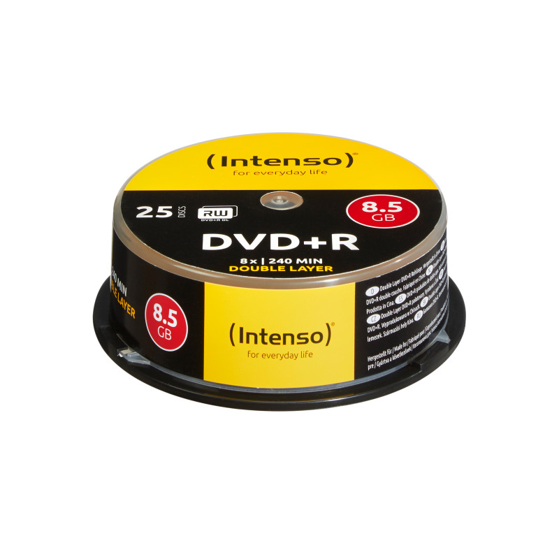 Intenso DVD+R 8.5GB 8x Double Layer 25er Cakebox 8,5 GB DVD+R DL 25 pz Intenso DVD+R 8.5GB 8x Double Layer 25er Cakebox 8,5 GB DVD+R DL 25 pz