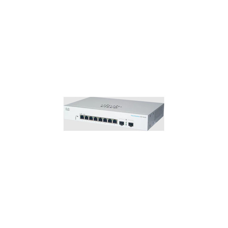Cisco CBS220-8T-E-2G Gestito L2 Gigabit Ethernet (10/100/1000) 1U Bianco Cisco CBS220-8T-E-2G Gestito L2 Gigabit Ethernet (10/100/1000) 1U Bianco