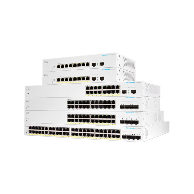 Cisco CBS220-48P-4X-EU switch di rete Gestito L2 Gigabit Ethernet (10/100/1000) Supporto Power over Ethernet (PoE) Bianco Cisco CBS220-48P-4X-EU switch di rete Gestito L2 Gigabit Ethernet (10/100/1000) Supporto Power over Ethernet (PoE) Bianco