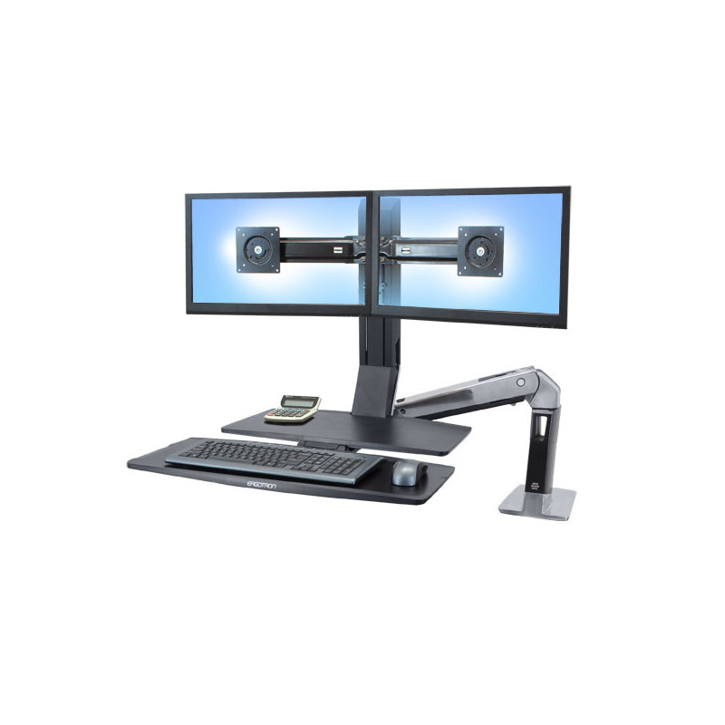 Ergotron WorkFit -A, Dual 55,9 cm (22") Scrivania Nero