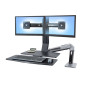 Ergotron WorkFit -A, Dual 55,9 cm (22") Scrivania Nero