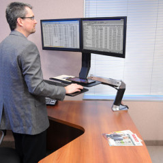 Ergotron WorkFit -A, Dual 55,9 cm (22") Scrivania Nero