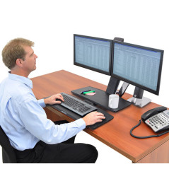 Ergotron WorkFit -A, Dual 55,9 cm (22") Scrivania Nero