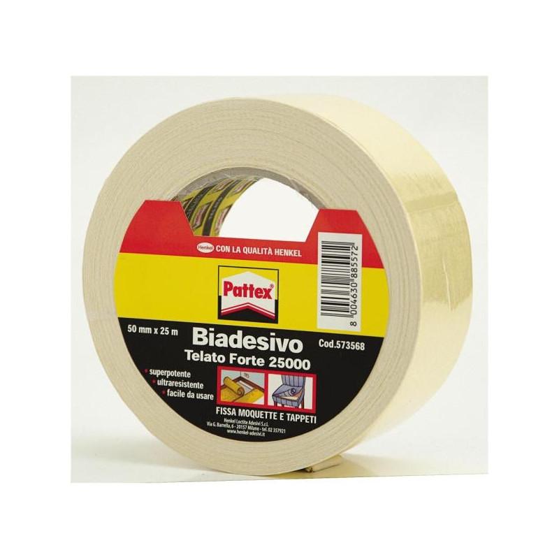 Pattex Biadesivo Telato Forte 25000 50mm x 25m