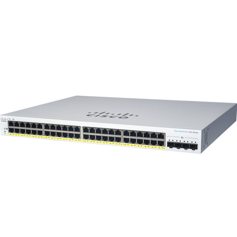 Cisco CBS220-24P-4X Gestito L2 Gigabit Ethernet (10/100/1000) Supporto Power over Ethernet (PoE) Bianco Cisco CBS220-24P-4X Gestito L2 Gigabit Ethernet (10/100/1000) Supporto Power over Ethernet (PoE) Bianco