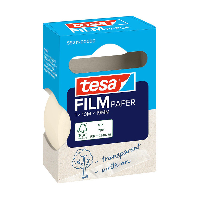 TESA tesafilm PAPER 10 m Carta Trasparente 1 pz