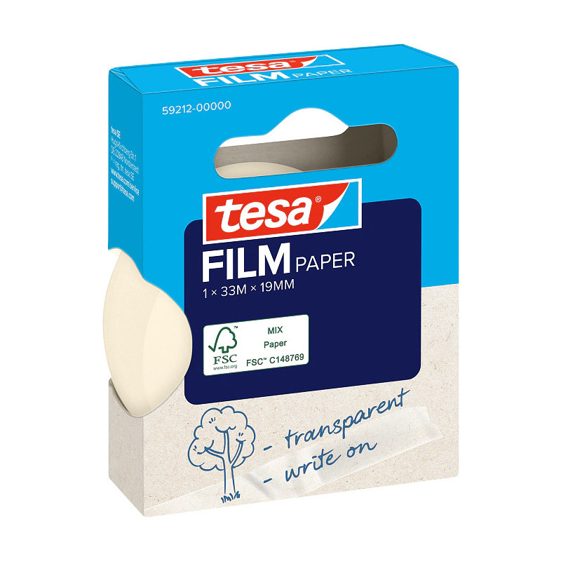 TESA tesafilm PAPER 33 m Carta Trasparente 1 pz