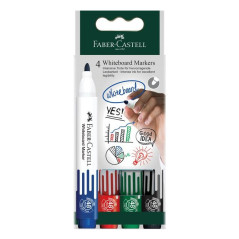 Faber-Castell 253942 evidenziatore 4 pz Punta tonda Nero, Blu, Verde, Rosso