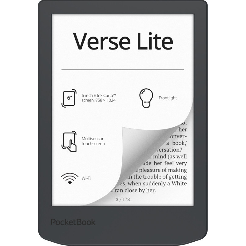 PocketBook Verse Lite lettore e-book Touch screen 8 GB Wi-Fi Grigio