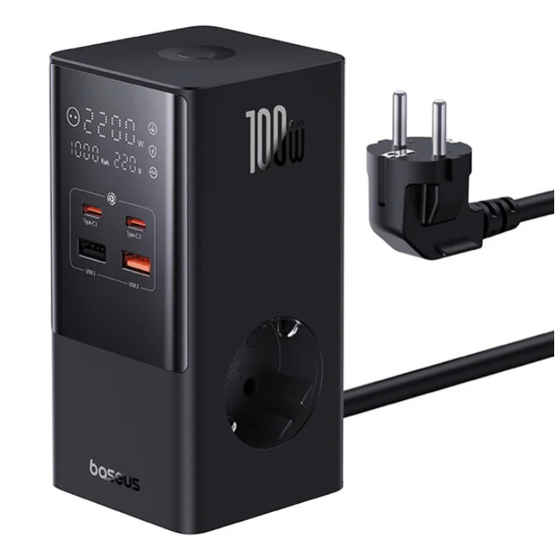 Baseus PowerCombo Tower Universale Nero AC Ricarica rapida Interno