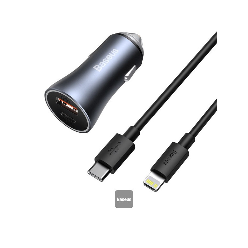 Baseus Golden Contactor Smartphone Blu, Grigio Accendisigari Auto