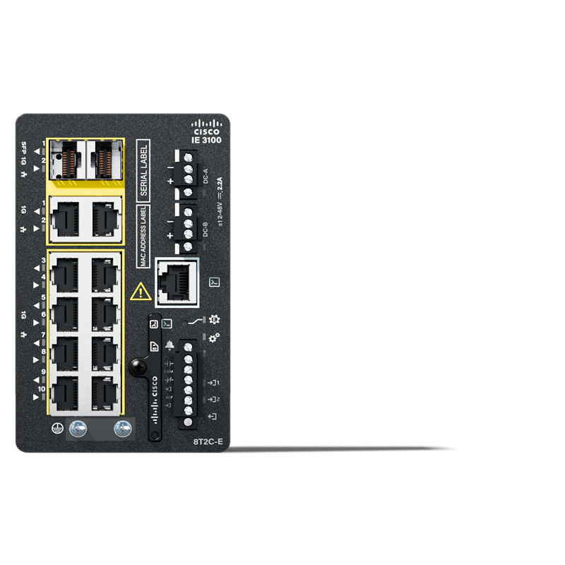 Cisco Catalyst IE-3100-8T2C-E switch di rete Gestito L2 Gigabit Ethernet (10/100/1000) Nero Cisco Catalyst IE-3100-8T2C-E switch di rete Gestito L2 Gigabit Ethernet (10/100/1000) Nero