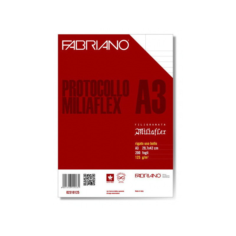 Fabriano Protocollo Miliaflex carta da disegno 200 fogli