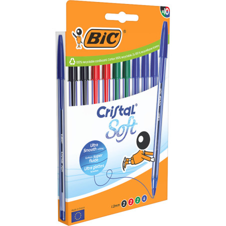 BIC 516359 penna a sfera Nero, Blu, Verde, Rosso 10 pz