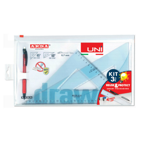 ARDA 70330ZIP set di righelli 3 pz