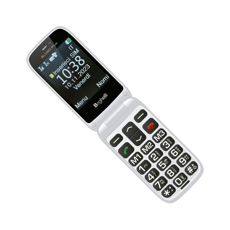Beghelli SLV 20 + BAND PLUS 7,11 cm (2.8") 100 g Grigio Telefono per anziani