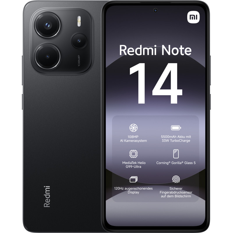 Xiaomi Redmi Note 14 16,9 cm (6.67") Dual SIM ibrida 4G USB tipo-C 6 GB 128 GB 5500 mAh Nero Xiaomi Redmi Note 14 16,9 cm (6.67") Dual SIM ibrida 4G USB tipo-C 6 GB 128 GB 5500 mAh Nero