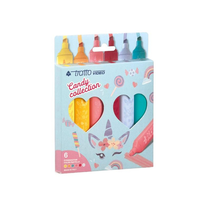 Tratto F858006 evidenziatore 6 pz Colori assortiti